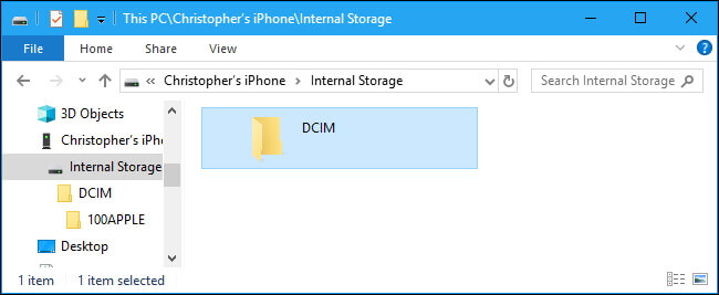 iPhone DCIM fichier