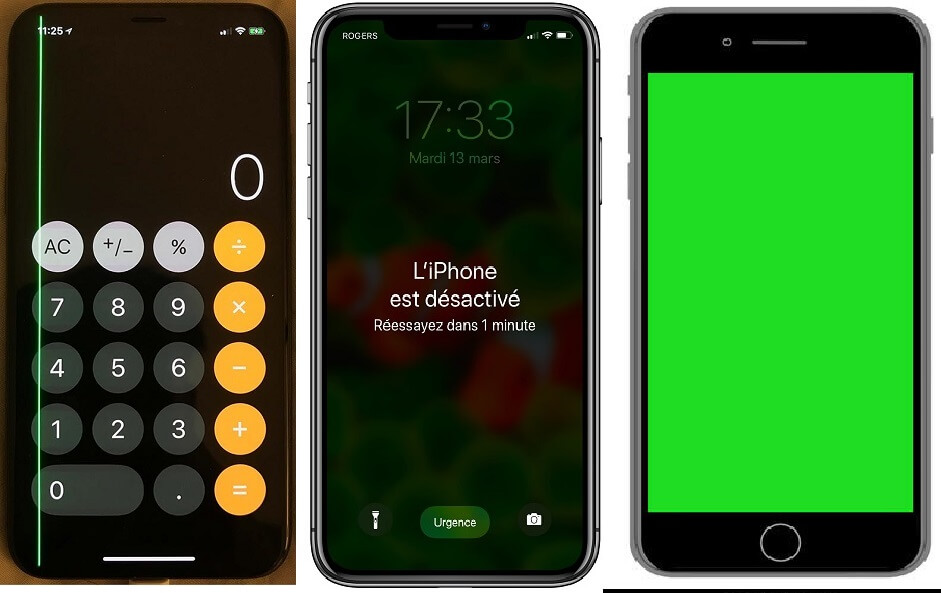 Ecran vert ou teinte verte sur iPhone X/11/12/13, que faire ?