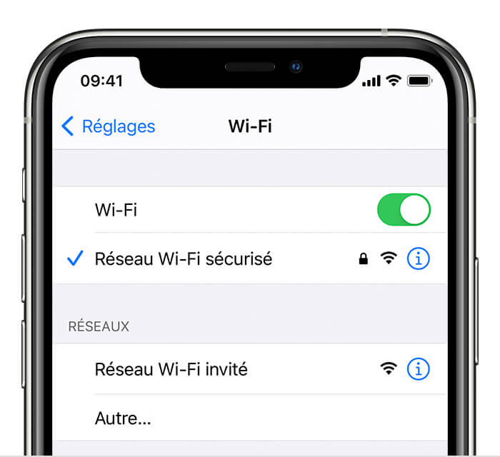 connecter votre iPhone à un réseau Wi-Fi