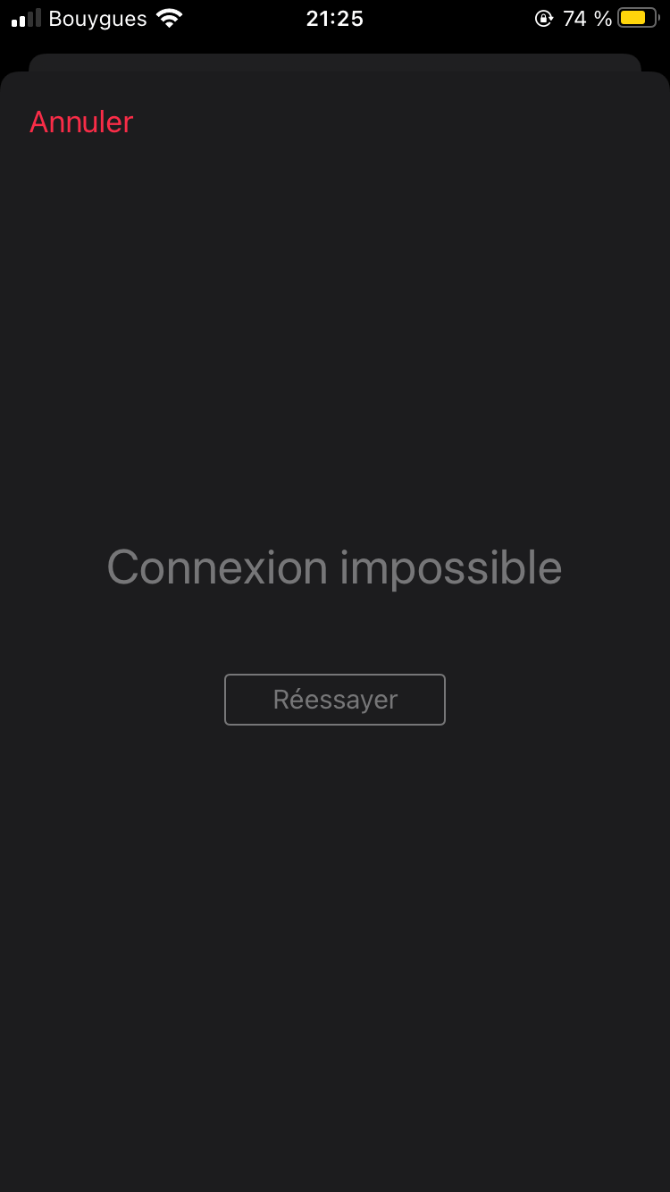 Apple Music connexion impossible