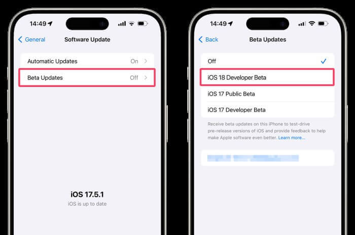 supprimer iOS 18 beta de la mise à jour logicielle