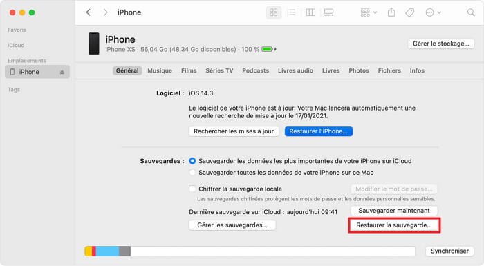 restaurer les données de votre iPhone avec iTunes