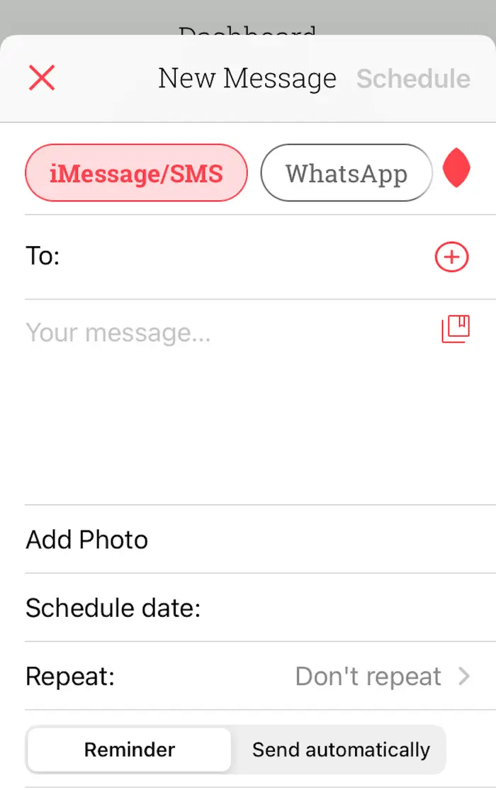 sélectionnez l'heure et la date d'envoi du message différé sur iPhone