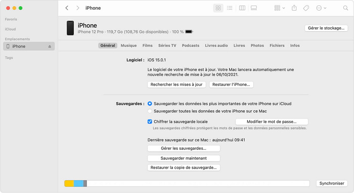 synchroniser iPhone avec iTunes