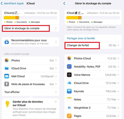 Gérer votre stockage iCloud