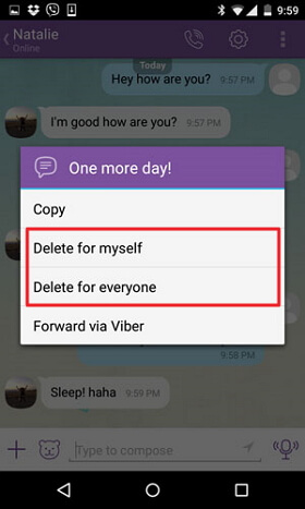effacer les messages Viber d'une conversation