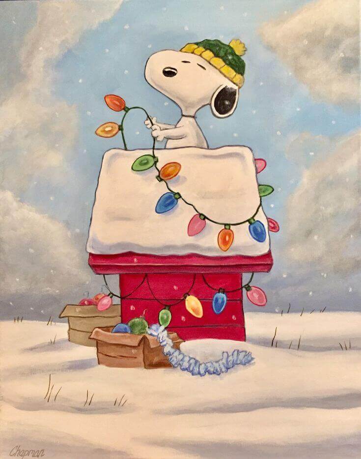 fonds de noël Snoopy