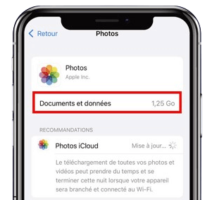 documents et données iPhone