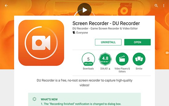 utiliser DU recorder pour screen snapchat sur android