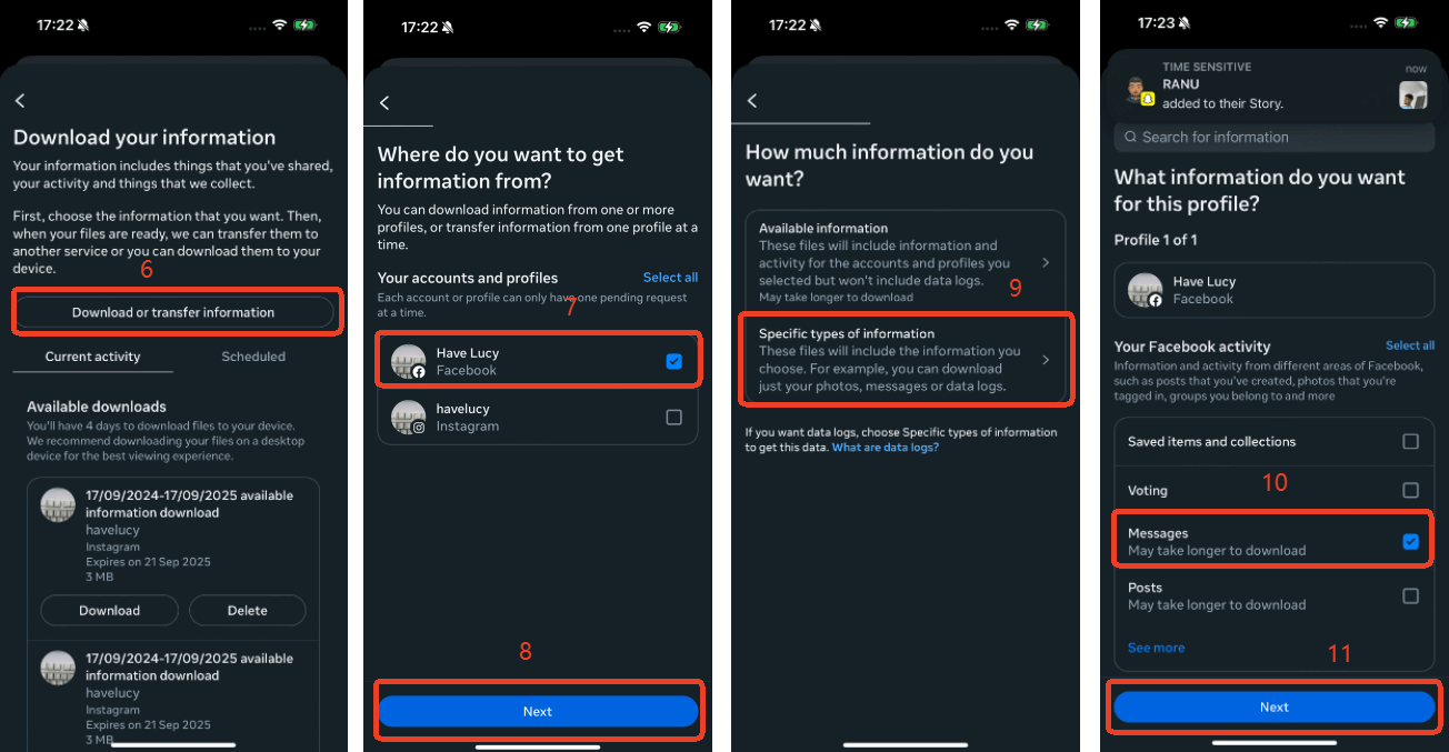 exporter les données d’Messenger