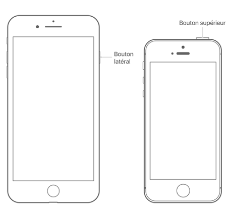 redémarrage forcé de l'iPhone 6 ou de l'iPhone SE