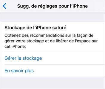 stockage iPhone saturé
