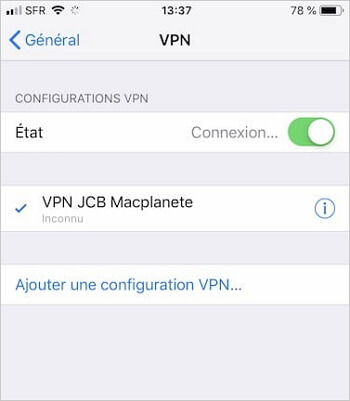 connecter VPN sur iPhone
