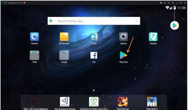 Ouvrez NoxPlayer et accédez à sa page d’accueil