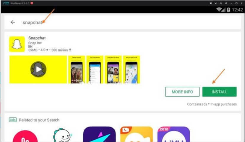 Télécharger et installer snapchat sur PC avec noxplayer