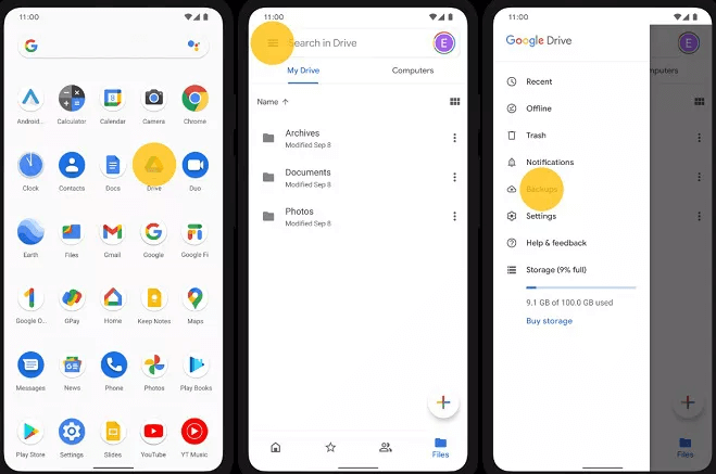 Récupérer les historiques d'appels à l'aide de Google Drive