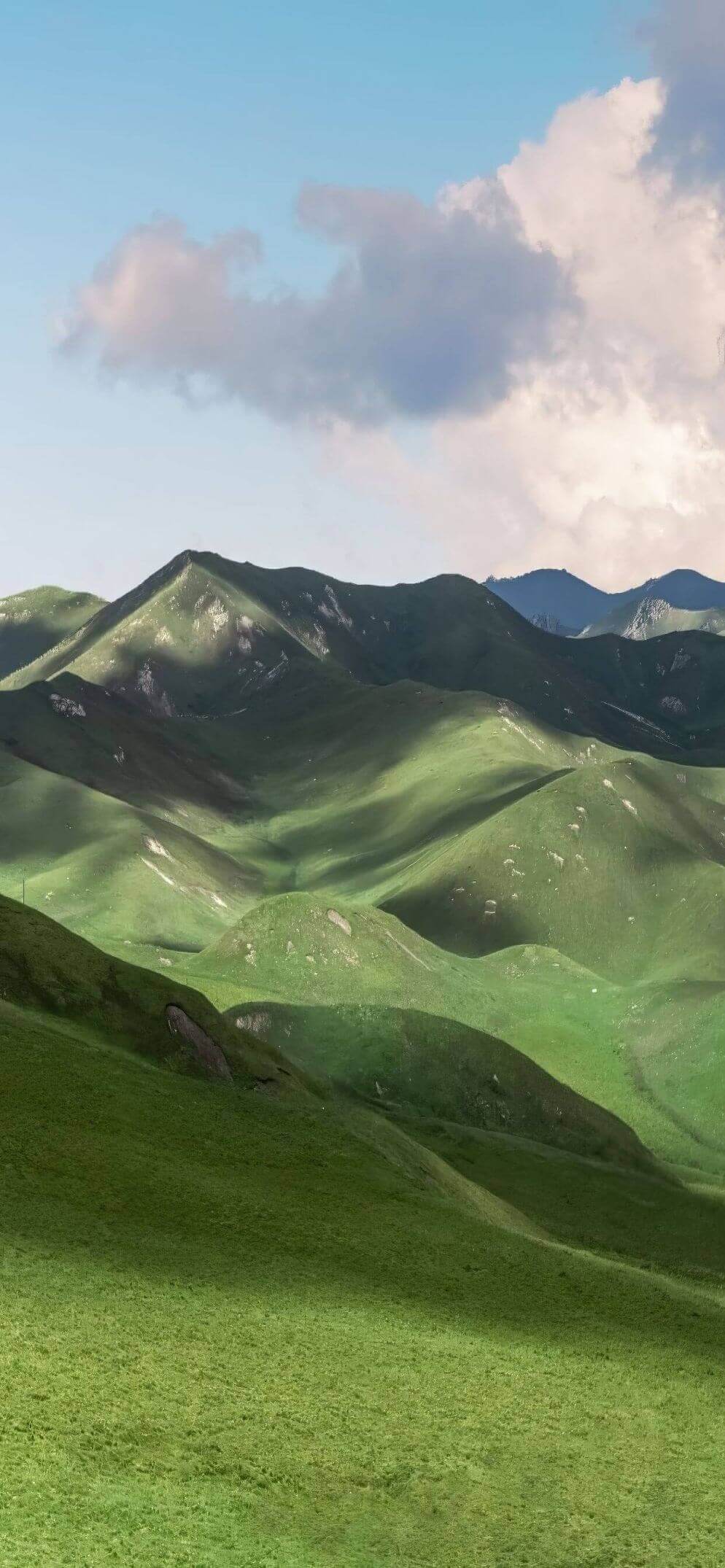 Fonds d'écran iPhone 4K montagne de pelouse