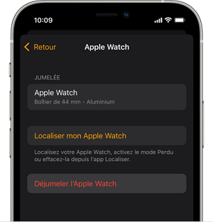 déjumeler Apple Watch de l'iPhone