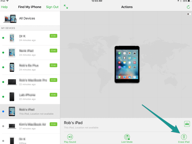 effacer le contenu déverrouiller l'iphone sans iTunes