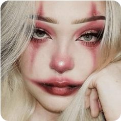 Maquillage de Clown Halloween pour femme