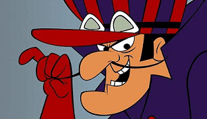 dick-dastardly, personnage dans Les Fous du volant avec un gros nez