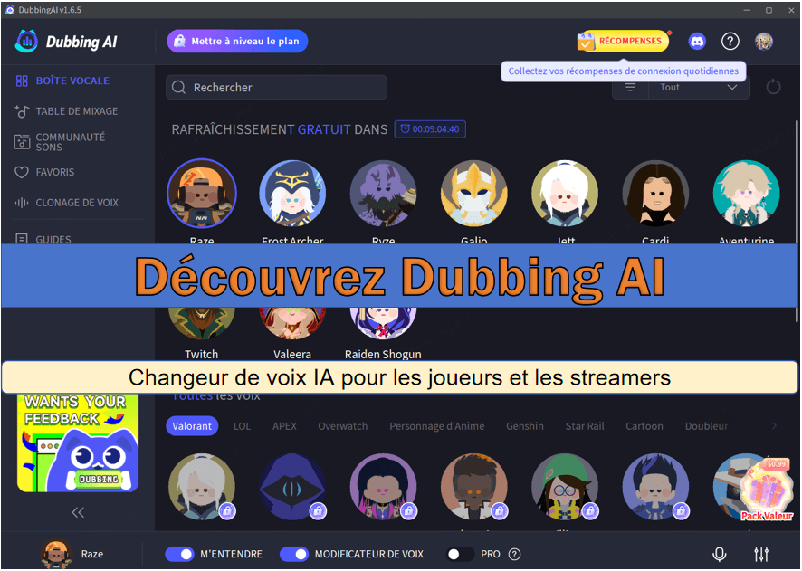 Découvrez Dubbing AI et le crack de Dubbing AI, un changeur de voix IA en temps réel