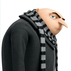 Gru, personnage gros nez dans filme d'animation