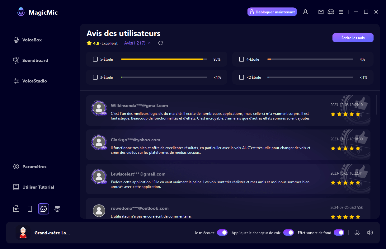 Avis de l'utilisateur de magicmic