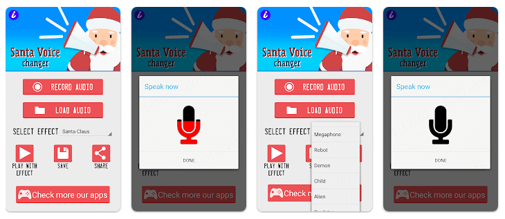 Santa Voice changer,changeur de voix du Père Noël sur Android