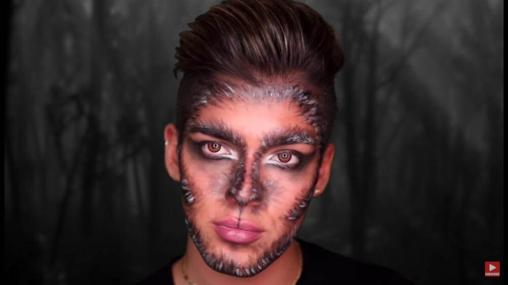 silver fox, idée de maquillage de squelette pour Halloween