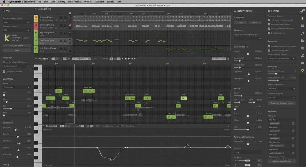 Synthesizer V, logiciel de produire des voix d'IA chanteur