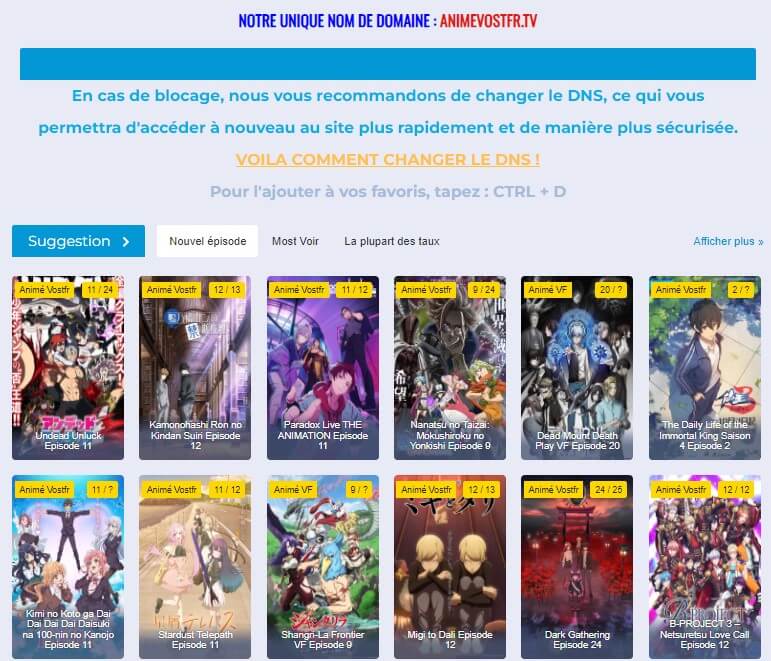 Site pour regarder des animes gratuit en français-Animevostfr