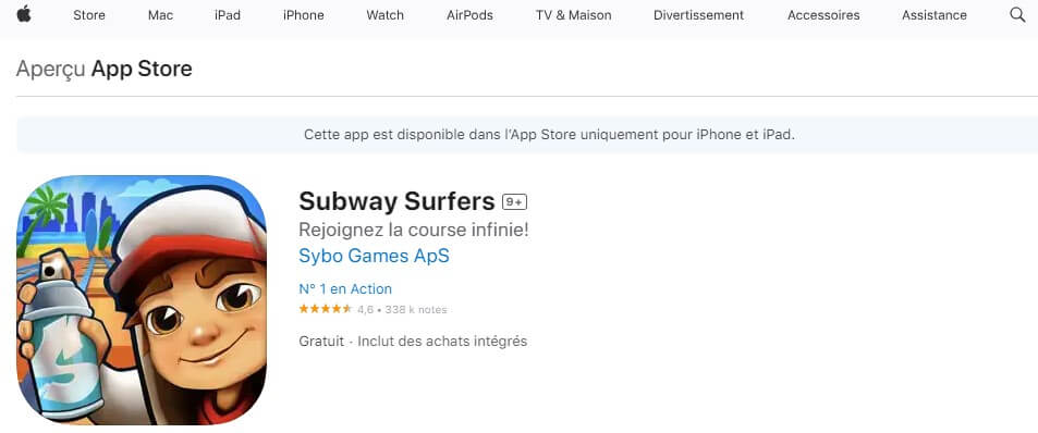 Télécharger Subway Surfers via App Store