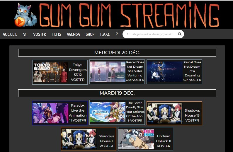 Site pour regarder des animés gratuitement-GumGumStreaming