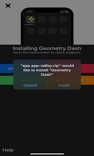 Cliquez Obtenir pour télécharger Geometry Dash version APK gratuit