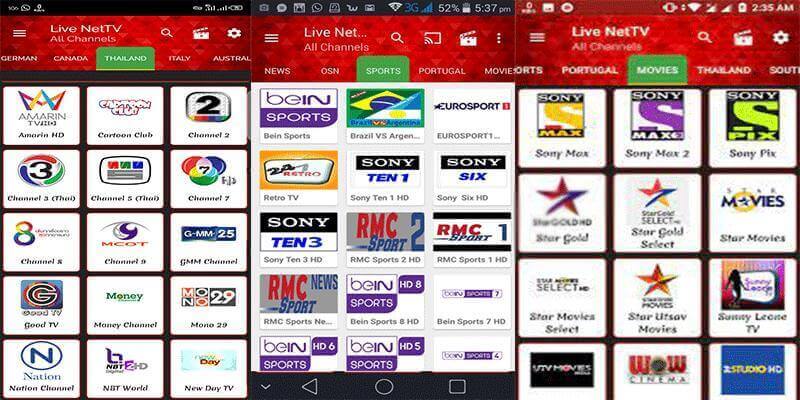 application foot gratuit Live NetTV