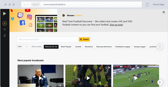 Stream Football TV - site pour regarder des matchs de foot en direct