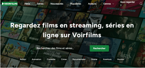 Voirfilms : Site gratuit de streaming en ligne pour regarder des films