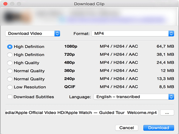 Télécharger une vidéo YouTube en MP4 avec
 4K Video Downloader (Mac)