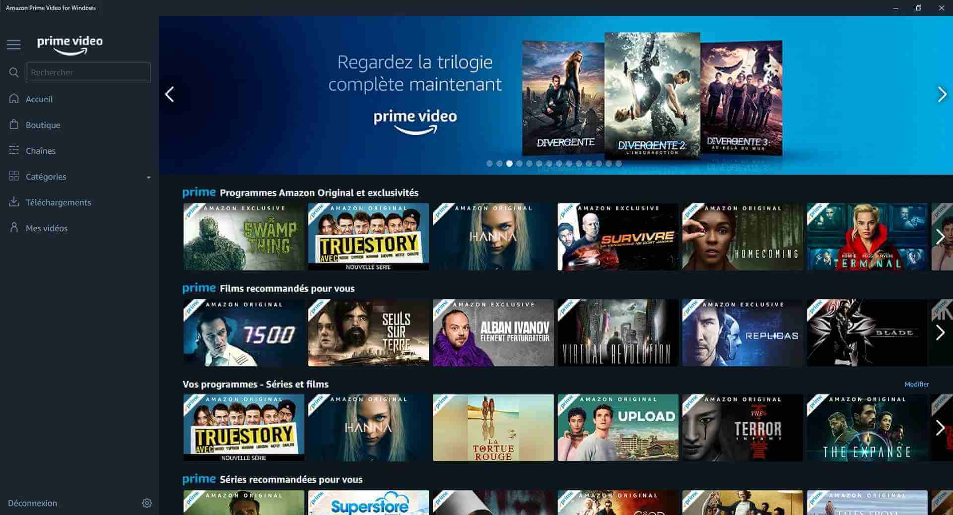 Amazon Prime Video, services pour télécharger des films 4K