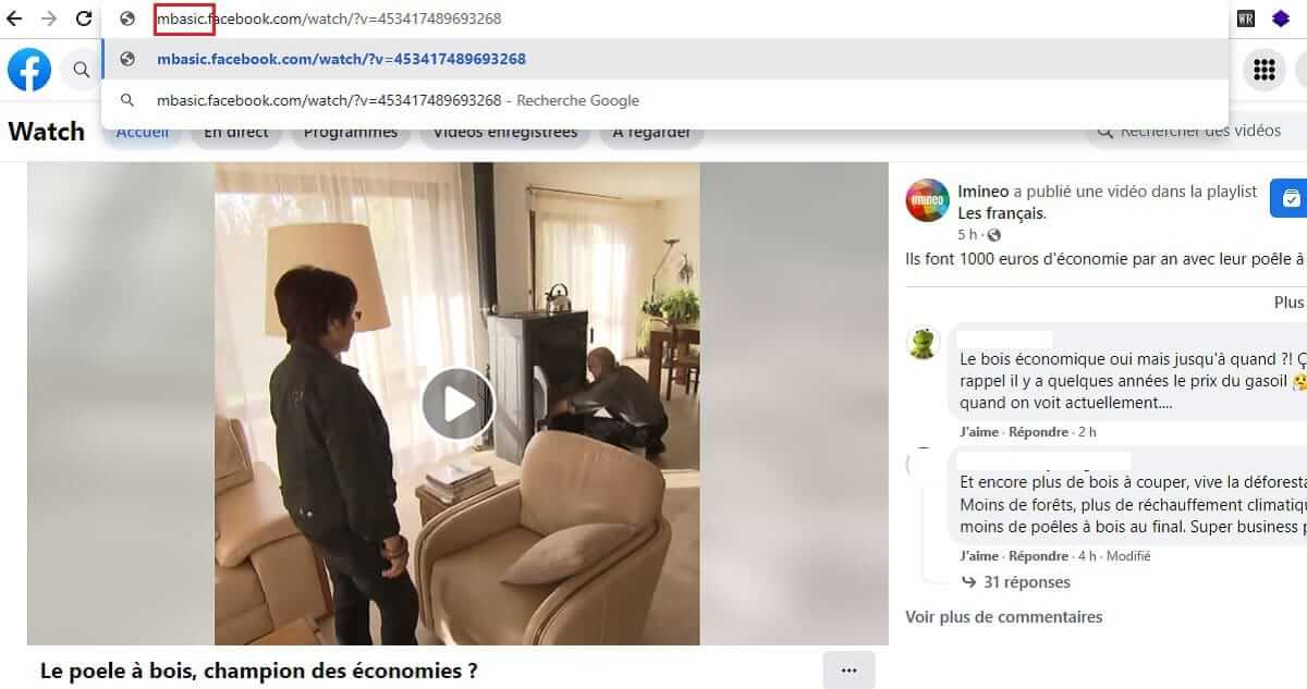 Modifier l’URL pour télécharger une vidéo privée FB