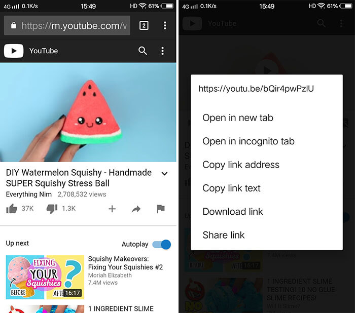 Modifier l'URL pour télécharger des vidéos YouTube sur Android