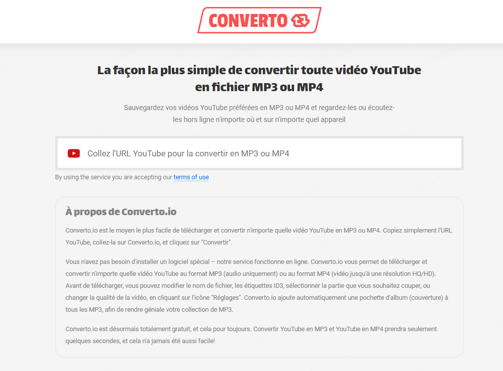 Visitez le site de Converto pour télécharger des vidéos YouTube sans utiliser de logiciel