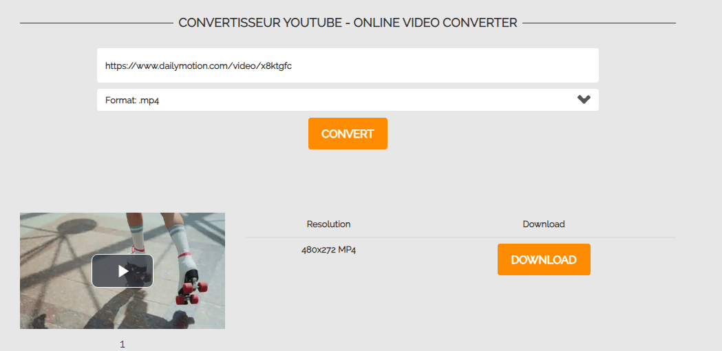 télécharger de la vidéo Dailymotion en ligne avec Online Video Converter