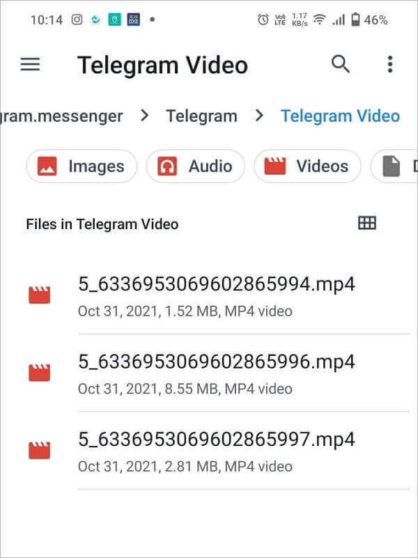 télécharger telegram video sur fichiers app