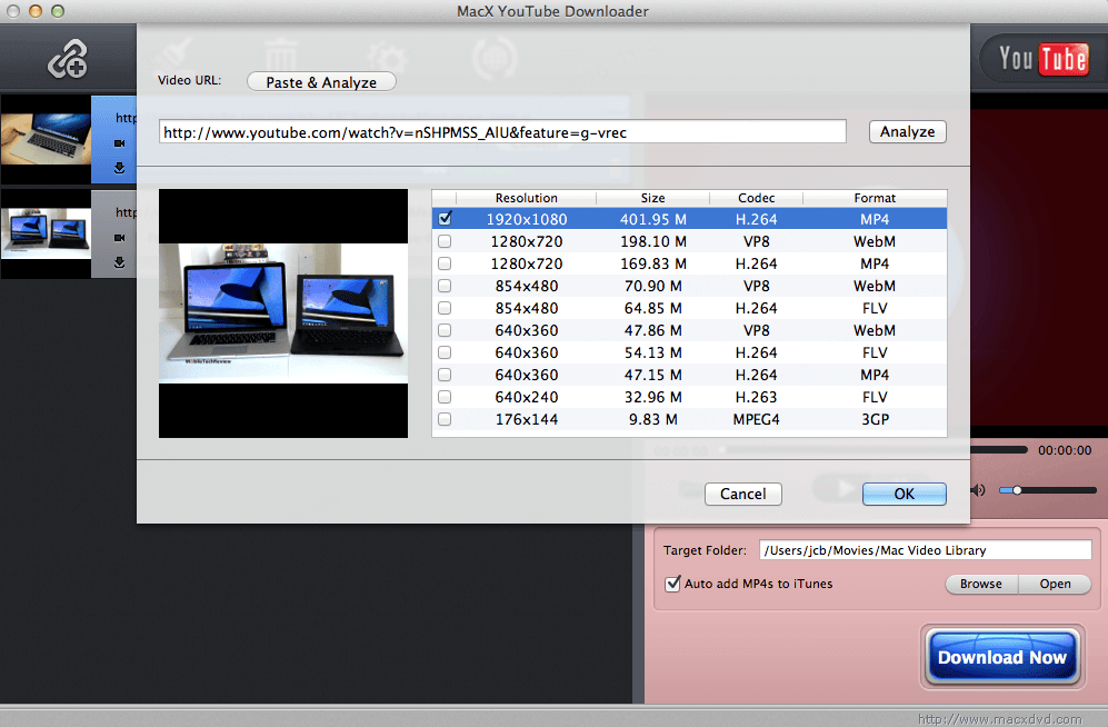 téléchargement de vidéo YouTube avec MacX YouTube Downloader