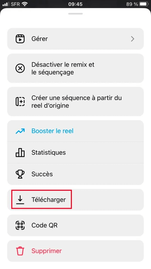 Télécharger les vidéos immédiatement dans un reel