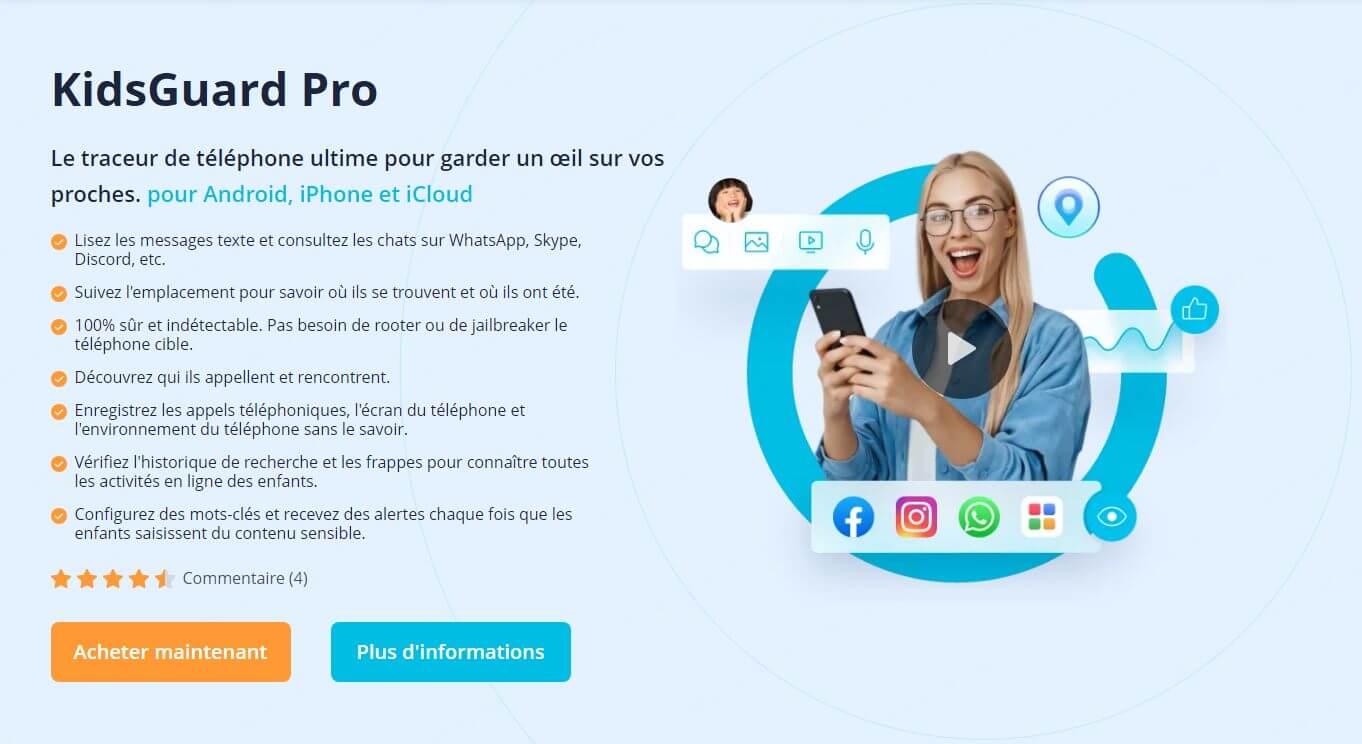 KidsGuard Pro - application d’enregistrement d’appels pour le contrôle parental