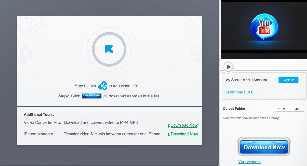 interface du logiciel MacX YouTube Downloader