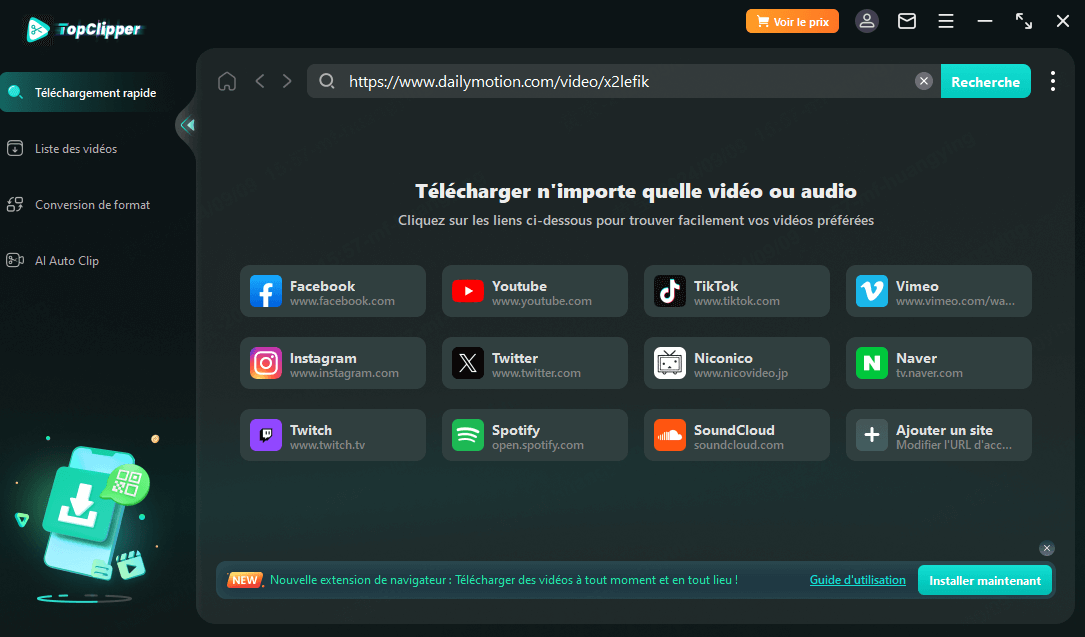 rechercher des vidéos Dailymotion